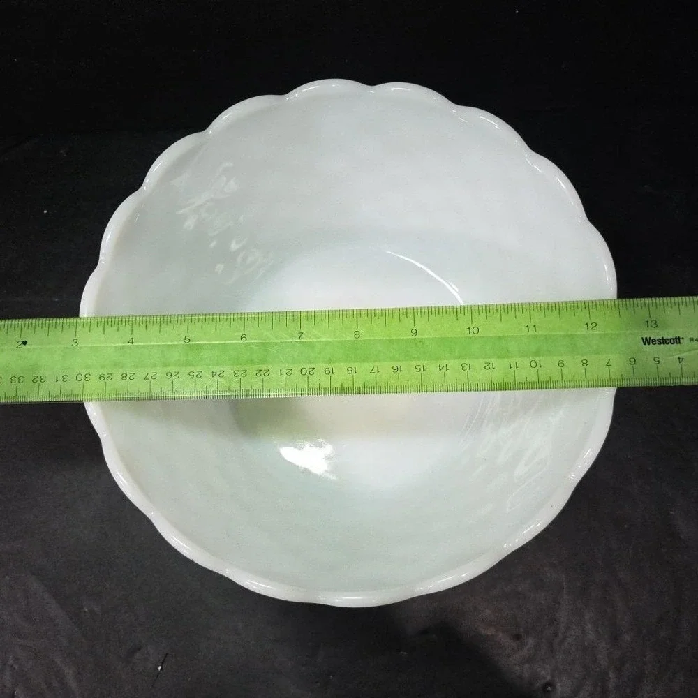 Milk Glass Diamond Quilt Footed Fruit Bowl, Vintage White Pedestal Compote